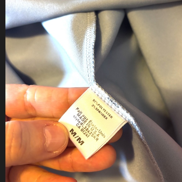 Baby blue satiny maxi skirt made in USA NWT - Picture 8 of 9